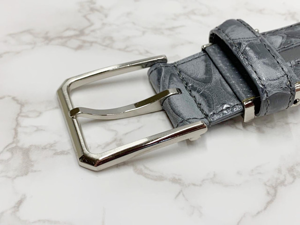 日本製　センザンコウ　穿山甲　牛革　コンビ　上質　ベルト　エキゾチックレザー 