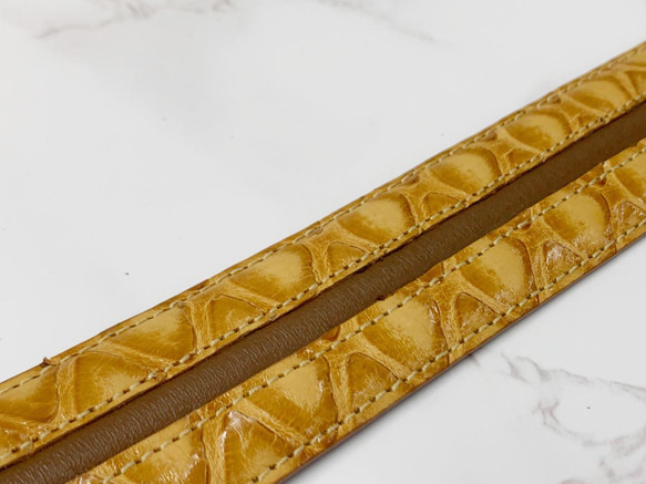 日本製　センザンコウ　穿山甲　牛革　コンビ　上質　ベルト　エキゾチックレザー 