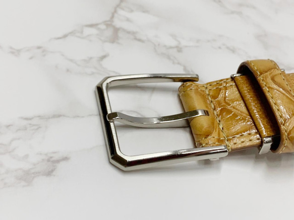 日本製　センザンコウ　穿山甲　牛革　コンビ　上質　ベルト　エキゾチックレザー 
