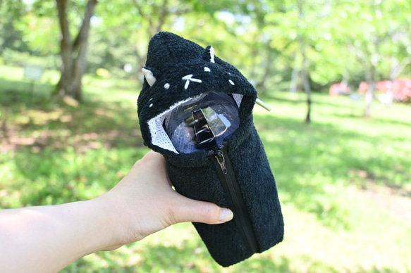 ペットボトルホルダー ねこずきんちゃん 黒（500〜600ml 保冷シート
