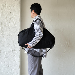 Morino Gakko Book 特色防水斜紋布波士頓包 [黑色] 超輕量大容量造型師 第4張的照片