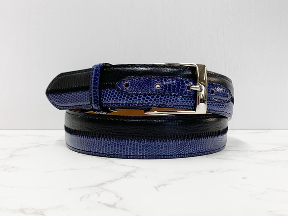 リザード ベルト 日本製 【最大98cm】幅35mm キャタピラベルト