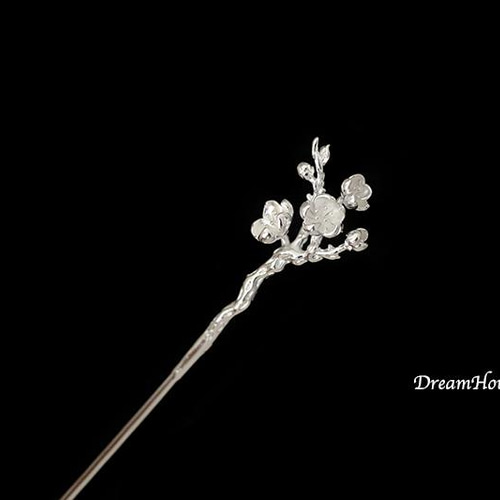 和装小物 銀細工 桶に梅花 彫金 かんざし Hairpin 髪飾り Amazon