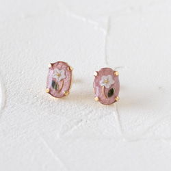 Ishiza 耳環 / 耳環 / 粉色大理石 第3張的照片