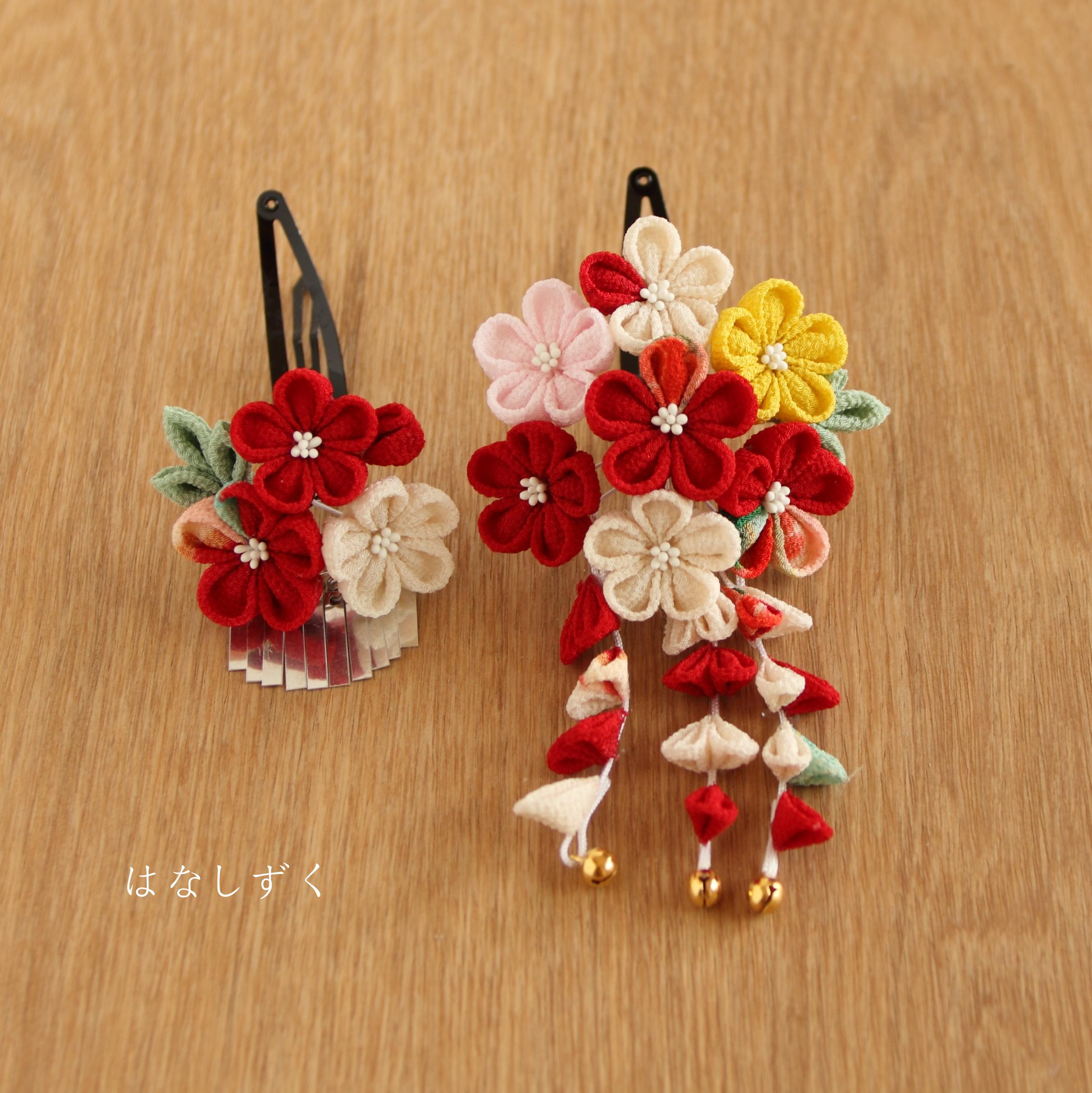 【七五三】小サイズ　深紅の梅飾り