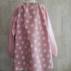 【数量限定】80～150size フルレット 花柄 北欧 くすみピンク 長袖スモック 2枚目の画像