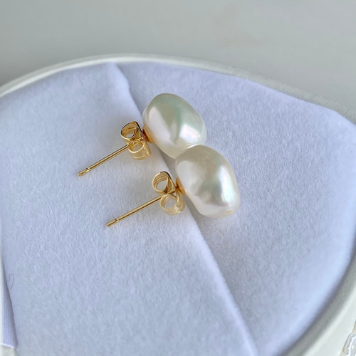 選べる大きめバロックパール✨12mmバロック淡水パールピアス