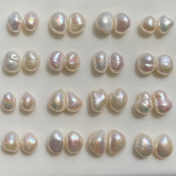 当店人気No.1✨選べるパール❤︎半額以下✨訳ありバロックパール✨11mm〜17mm淡水パールピアス/イヤリング変更可 13枚目の画像