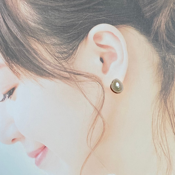 当店人気No.1✨選べるパール❤︎半額以下✨訳ありバロックパール✨11mm〜17mm淡水パールピアス/イヤリング変更可 8枚目の画像