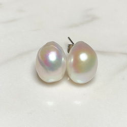 当店人気No.1✨選べるパール❤︎半額以下✨訳ありバロックパール✨11mm〜17mm淡水パールピアス/イヤリング変更可 6枚目の画像