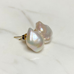 当店人気No.1✨選べるパール❤︎半額以下✨訳ありバロックパール✨11mm〜17mm淡水パールピアス/イヤリング変更可 18枚目の画像