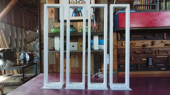 マットホワイトでアイアンな極細鉄脚♪ 40×150×650mm □型 4脚ver  