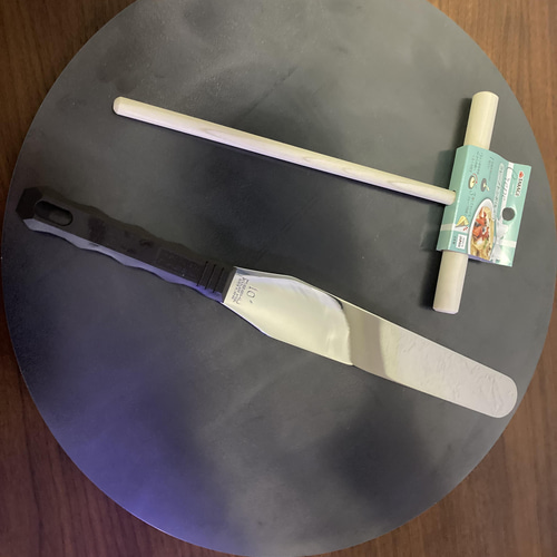 金属ブラシ磨き加工直径40cm9mm厚とクレープトンボミニ