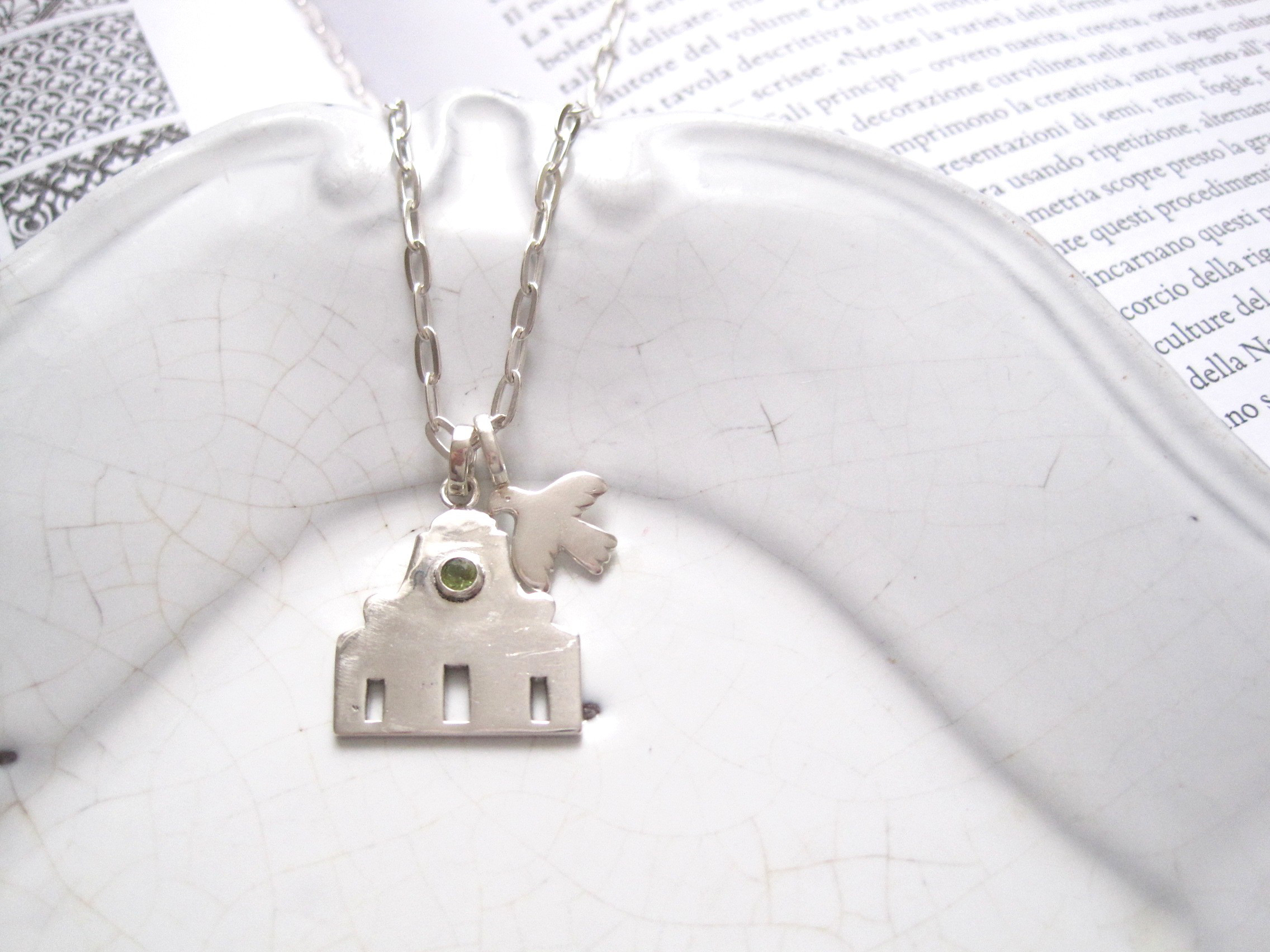 フィレンツェのサントスピリト教会シルバーペンダントネックレス "S.Spirito"