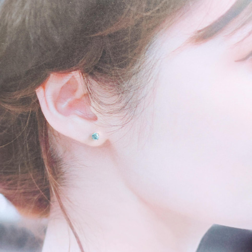 SOLD《再版》『平和』ブルージルコン ピアス◇12月誕生石【14kgf】金属  