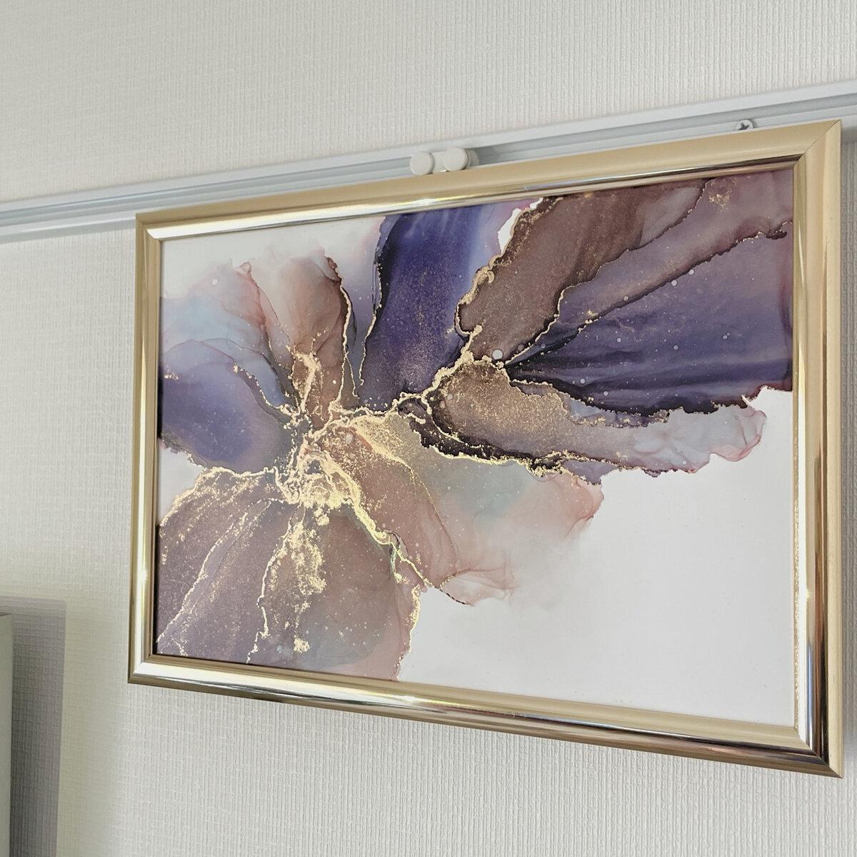 ブルー　バイオレット　アートパネル　アルコールインクアート　インクアート　レジン ブルー バイオレット アートパネル アルコールインクアート インク