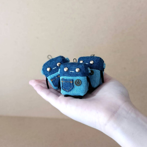 キティ デニム ファスナーマスコット ぬいぐるみ ストラップ