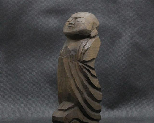 仏像 円空仏 木彫 善財童子（16cm 着色 jk2703） 彫刻 円空工房