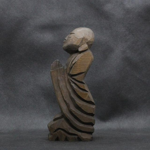 仏像 円空仏 木彫 善財童子（16cm 着色 jk2703） 彫刻 円空工房