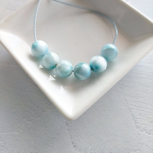 水光姫のマクラメブレスレット☽・:*ラリマー フローライト ムーン  