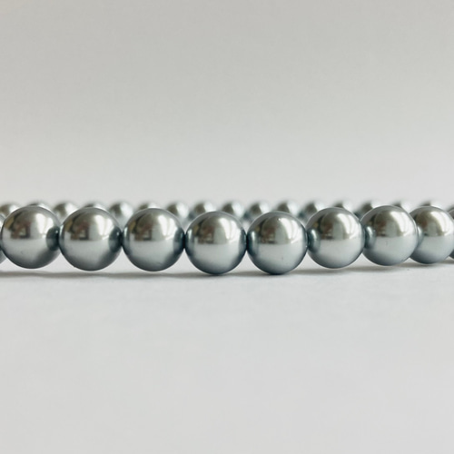 貝パールネックレスセット/8mm約42cm+8mmピアス/シルバー