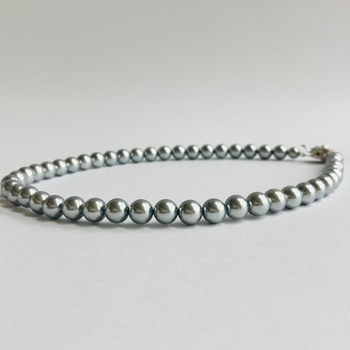 貝パールネックレスセット/8mm約42cm+ピアスorイヤリング/シルバー