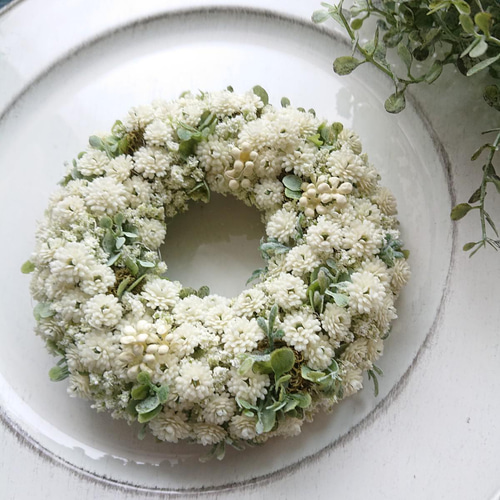 かすみ草のドーナツリース2個セット*043* リース yannn 通販 13737860