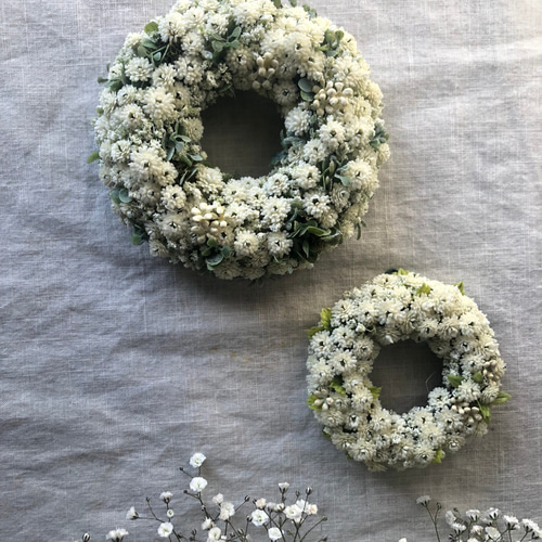 かすみ草のドーナツリース2個セット*043* リース yannn 通販 13737860