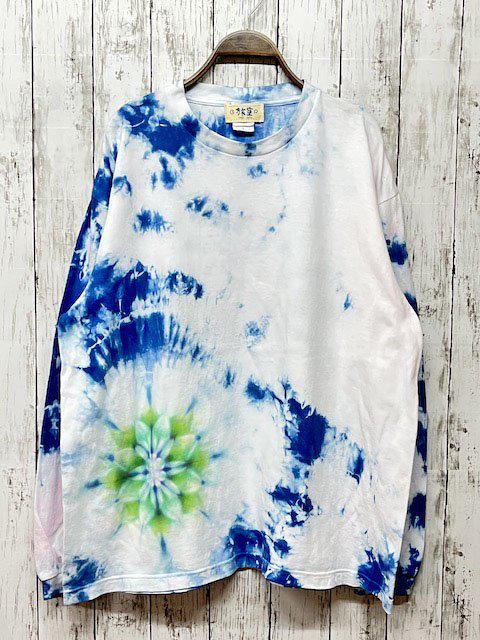 タイダイ染め 長袖Tシャツ Lサイズ 曼荼羅 ブルームラ染め