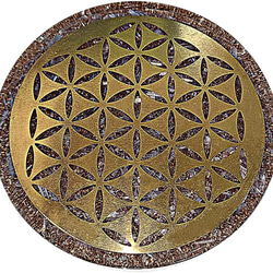 古代神聖幾何学模様 ゴールドプレート フラワーオブライフ浄化