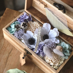 ２way Wood Box flower＊アネモネ blue gray　 1枚目の画像