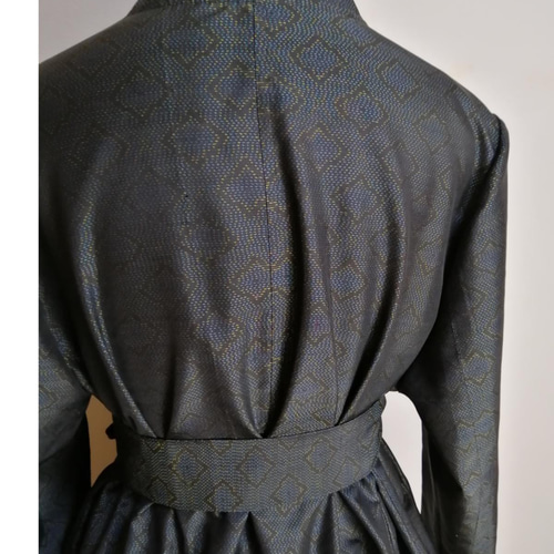 着物リメイク コートワンピース ハンドメイド ワンピース さら