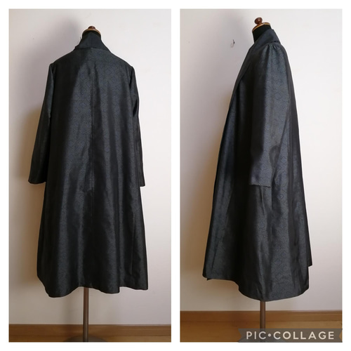 着物リメイク コートワンピース ハンドメイド ワンピース さら