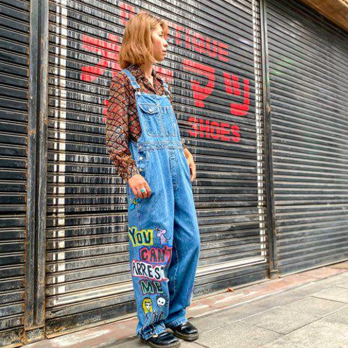 ハンドペイント サロペット オーバーオール sw1-32