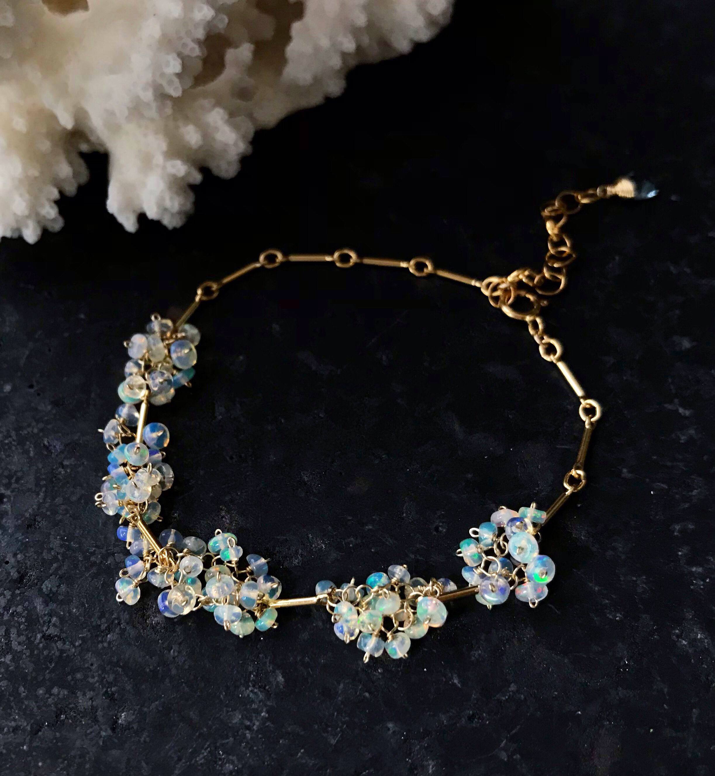 『SALE＊12／9まで』『再販』【K14gf】サンカヨウのはなかんむり[オパール］(ブレスレット)