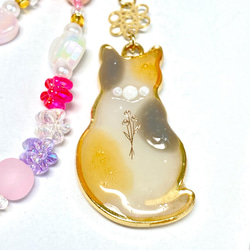 りょうこ様】873.手染めビーズ フラワー ぐでねこ レジン