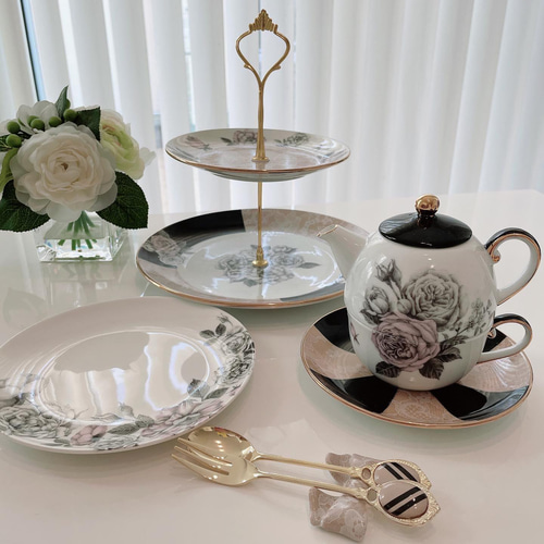 ポーセラーツ１点物！アフタヌーンティーセット ポーセラーツアフタヌーンティーセット ☆アフタヌーンティー ☆カップ