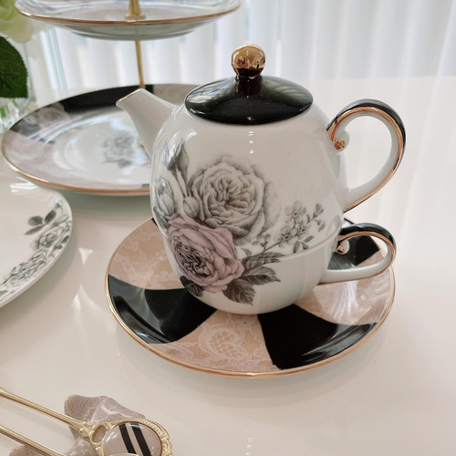 ポーセラーツ１点物！アフタヌーンティーセット ポーセラーツ1点物！アフタヌーンティーセット