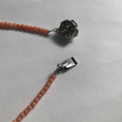 少し長めの約46cmピンク珊瑚玉ネックレス・シンプルで優しい春色　R40409 19枚目の画像