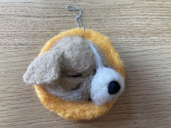 羊毛フェルト ビーグル仔犬 ブローチ 犬 （羊毛フェルト ビーグル 犬  