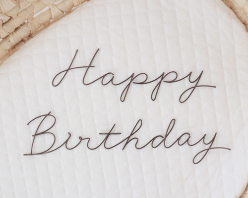 Happy Birthday * standard タイプ * ブロンズ 虫ピン付き ハッピー  