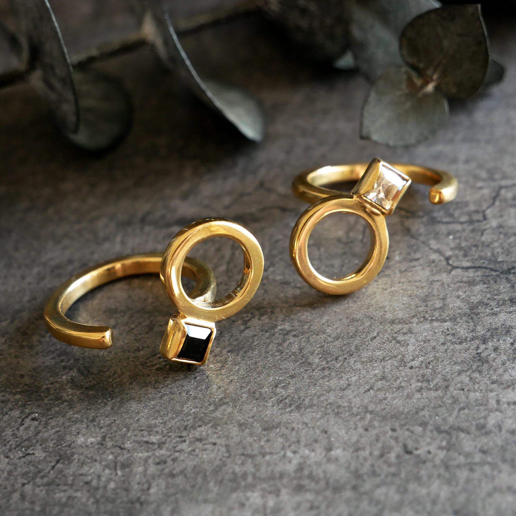 【再販・サイズ調整可】ジオメトリックリング / brass　R064