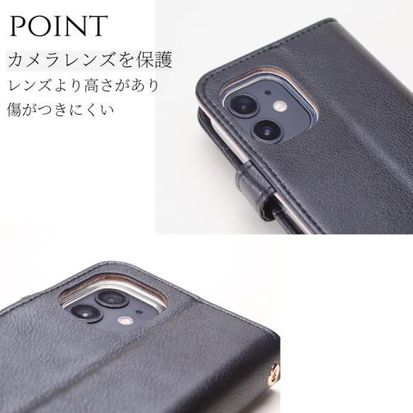 iphone ケース 手帳型 ミラー付き カード収納 15 14 SE 13 12 mini 大人かわいい くすみカラー 9枚目の画像