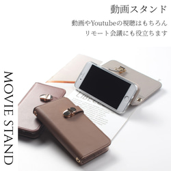 iphone ケース 手帳型 ミラー付き カード収納 15 14 SE 13 12 mini 大人かわいい くすみカラー 5枚目の画像