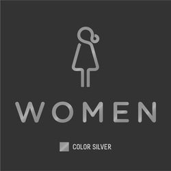 【賃貸でも】WOMEN ドア サインステッカー │女性トイレ用 スタイリッシュアイコン 4色展開 4枚目の画像