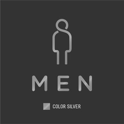 【賃貸でも】MEN ドア サインステッカー │男性トイレ用 スタイリッシュアイコン 4色展開 4枚目の画像