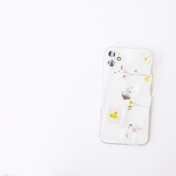 カスミソウ　全機種対応　スマホケース iPhone ショルダーストラップ可　アンドロイド　ピンク　イエロー　春 6枚目の画像