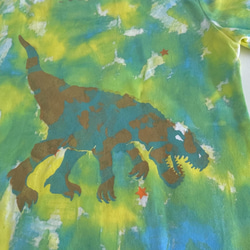 受注制作kidsTシャツ「 アンキロサウルス　アロサウルス　むら染」100cm~140対応 5枚目の画像