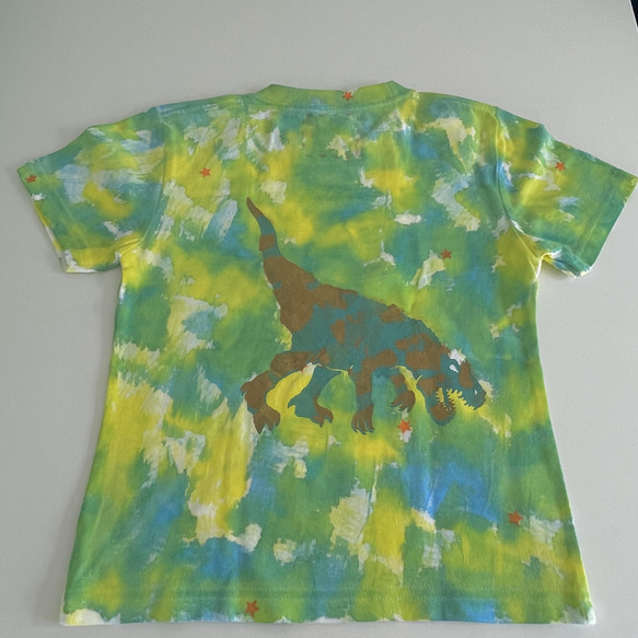 受注制作kidsTシャツ「 アンキロサウルス　アロサウルス　むら染」100cm~140対応 4枚目の画像