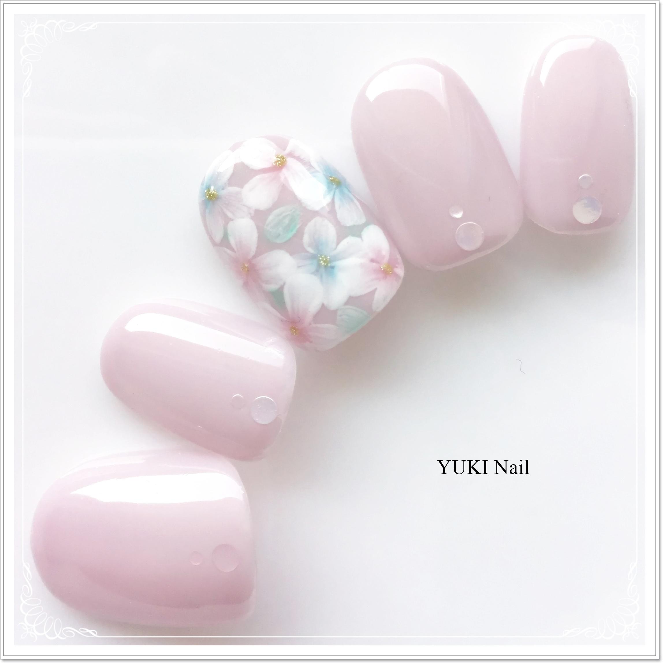 ♡ドライフラワーで春ネイル♡ネイルチップ　ハンドメイド 大人上品なドライフラワーネイル/フラワーネイル/春ネイル